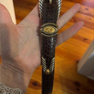 Brighton Tan Leather Belt with Gold Buckle